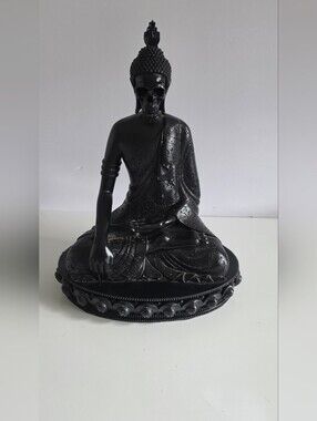 Killstar Starchild Resin Black Buddha Statue Featuring Skull Face